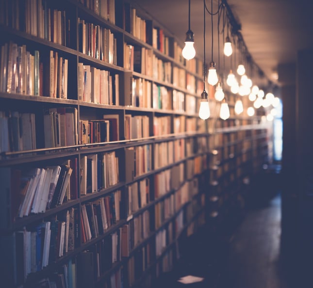 Image of library book shelves (old-retro)